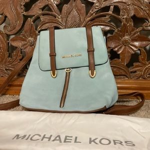 Baby Blue Michael Kors Backpack